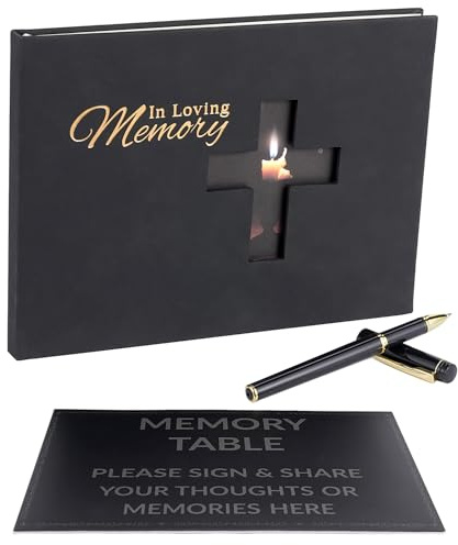 VorFor Funeral Guest Book for Memorial Service – in Loving Memory Guest Sign in Book, Celebration of Life Memorial Guest Book, Hardcover Condolence Book with 94 Pages for 70 Guests