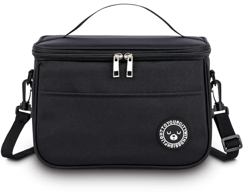 BEHONA 9L Foldable Insulated Lunch Cool Bag for Office Commute Picnic BBQ | Oxford Fabric & Aluminium Foil Insulated Cooler Bag for Men & Women, Adjustable Removable Strap 90-140cm, for work travel