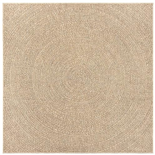 vidaXL Tappeto ZIZUR 240x240 cm Aspetto Iuta per Interni ed Esterni, Moquette, zerbino, Tappeto per Pavimenti, Tappeto per Esterni, Tappetino