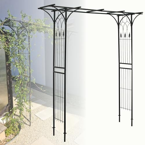 Metall Rosenbogen Torbogen Rankhilfe Spalier Rosen Bogen 205cm*210cm Gartenbogen Rankgitter, Rankbogen Für Hochzeit Garten Party, Pergola Rosenspalier