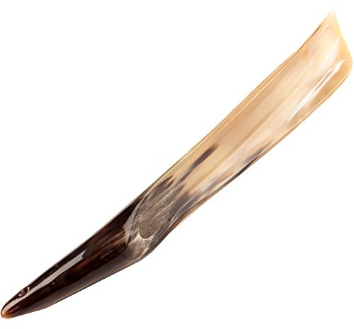 Guoyoocc 1 st skohorn handgjorda äkta horn skohorn bekväma skohorn för stövlar, atletiska och tennisskor (25–37 cm över)
