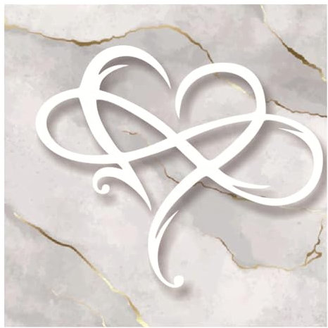 Metall-Herz-Wanddekoration, Unendlichkeitssymbol, Wandkunst, Dekoration für Wohnzimmer, für immer, Unendlichkeit, Skulptur, Schild, Hochzeit, Metall, Wandornamente, Schwarz (30 x 25 cm)