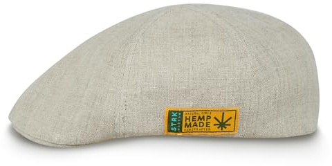 Sterkowski Modell Rusty | 100% Hanf Schiebermütze für Herren und Frauen | Cabrio Sommer Flatcap Fisherhut Golf Newsboy Sportliche Gatsby Schirm Irische Kappe Vintage Klassish Sonnen Beige 57