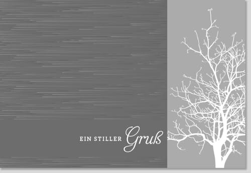 Gutsch Verlag Trauerkarte - Elegante Kondolenzkarte mit Baum-Motiv, Dezente Naturkarte für Anteilnahme und Abschied, Hochwertige Grußkarte in Grau für Erwachsene - mit Umschlag