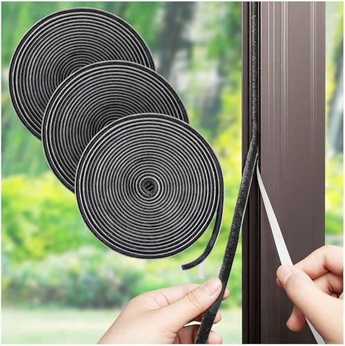 49Ft Brush Weather Stripping, Self-Adhesive Soundproofing Weather Stripping, Weatherstrip for Soundproofing, Casement Window Air Conditioner Seal for Steel Windows