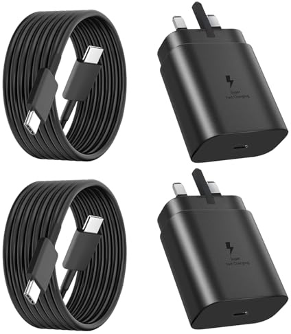 ATTNINE 45W USB-C Super Fast Charger, 2-Pack Phone Wall Charger Block PD3.0 with 1.8m USB-C Cables Compatible with Samsung Galaxy S24 Ultra/S24/S23/S22,Galaxy Tab