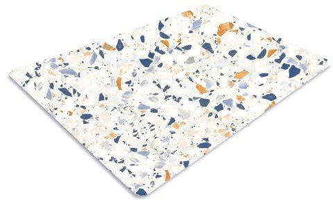 Pagnanno. Chopping Board-Catering Cutting Set-Kitchen Board-Glass Worktop Savers-Sink Chopping Board-Large-Worktop Protectors Heat Resistant-Marble Effect White & Blue - Design 19, 20x30cm (Pack of 1)