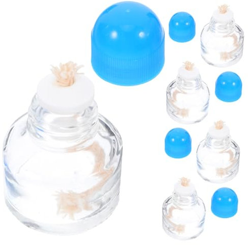 PartyKindom 5pcs Portable Outdoor Alcohol Burner Heater Mini Spirit Lamp Glass Caps Compact and Lightweight for Camping Hiking Picnics