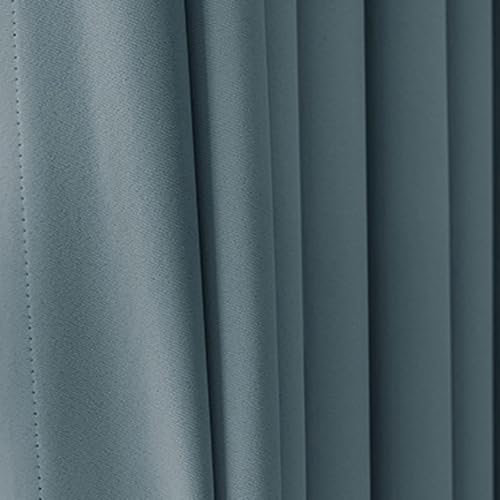 Dsnyu Moderne Gardinen Küche, Schiebegardinen Blau Volltonfarbe Polyester Curtain Dekorativ für Fenster 2er Set 96x138cm BxH