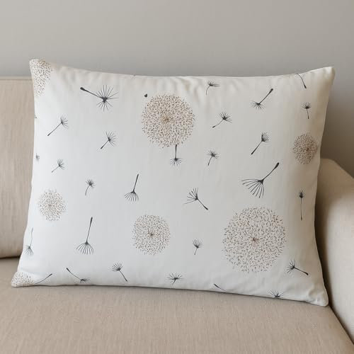 Natura - Kräuterkissen 50 x 34 cm mit 10 Kräutern für ruhigen Schlaf | 3D antiallergen Silikonfaser-Polyester-Füllung | 100% Baumwollbezug | Löwenzahn | Geschenkidee