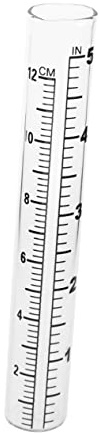 JOINPAYA Regenmesser Reagenzglas Aus Glas 12cm Flacher Boden Transparent Für Garten Außeneinsatz Präzise Niederschlagsmessung Stabil