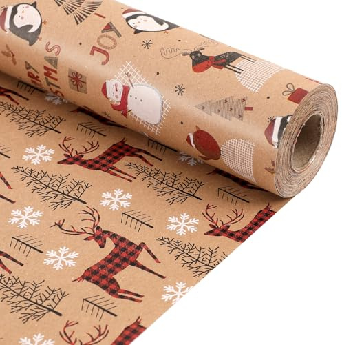 Weihnachtliches Geschenkpapier - 43 x 15 m Geschenkpapierrolle für Geschenkboxen und Weihnachtsdekoration