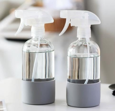 DEECOZY 2 botellas pulverizadoras de cristal, 500 ml, botella pulverizadora para plantas con boquilla ajustable, modos de niebla y chorro, botella vacía recargable para plantas, flores, jardín