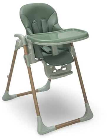 Venture Flare High Chair – Adjustable Highchair with Reclining Seat, Foldable Baby High Chair with Removable Tray & Dishwasher-Safe Liner, Compact Space-Saving Design, 6 Months to 3 Years - Green