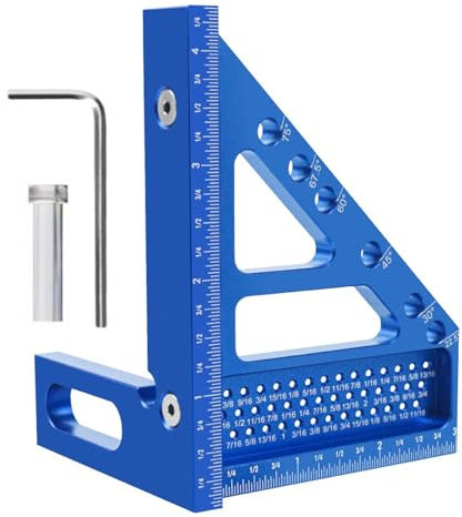 Goniometro in alluminio per la lavorazione del legno con fori di marcatura di precisione Quadrato in alluminio multifunzionale per ingegneri e falegnami