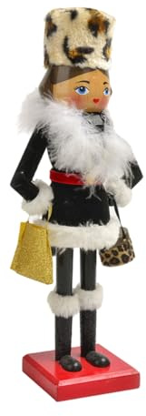 Décoration de Noël élégante soldat casse-noisette peinte à la main Figurine en bois ornement vacances statue en bois pour fête présentoir casse-noisette soldat