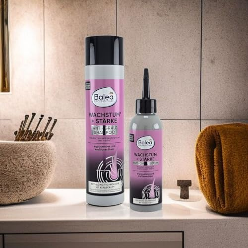 Kit professionnel anti-gris pour la croissance et l'amidon (2 pièces) | Shampoing (250 ml) et sérum (150 ml) contre le grisonnement prématuré | Avec Kerascalp et GREYVERSE pour la préservation de la