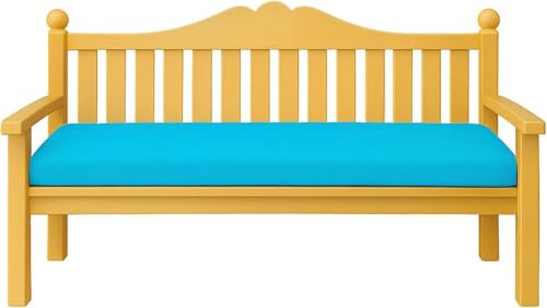 100% Waterproof Garden Bench Cushions 2/3/4 seater indoor outdoor Long Bench Seat Pads for garden & Lawn Patio, Office, Coffee Shop with removeable cover (Turquoise, 4 Seater 170cm x 51cm x 5cm)