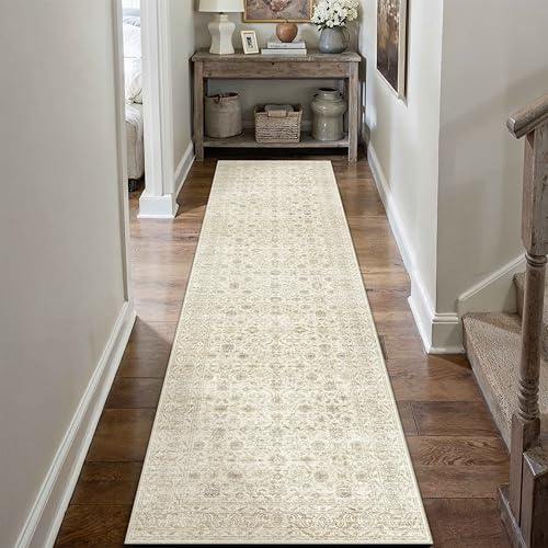 PureCozy Alfombra Pasillo 60x240cm Beige Lavable Antideslizante