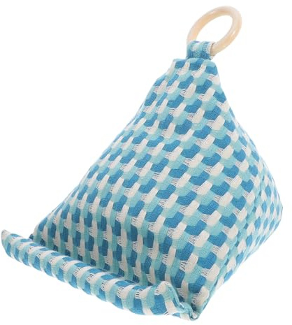 Coussin Porte-tablette de Lecture Vert en Coton et Lin, Support Léger | Smartphone et Téléphone, Usage Bureau et Streaming, Forme Oreiller Confortable
