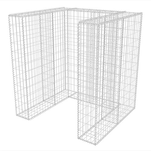 vidaXL Panier de Gabion de Poubelle Acier Galvanisé 110x100x120 cm Jardin