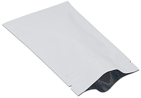 WACCOMT Pack 100 Stück Aluminiumfolie Verpackungstasche Matt Weiß 7x10cm | Matte Flachbeutel, Reißverschluss, Selbstdichtend, Geruchssicher, Mylar Material, Wiederverschließbar Lebensmittel Lagerung