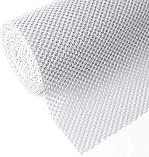 Tonw's Gummierte Regaleinlage, nicht klebende Rollschubladeneinlagen, 30.5 cm x 60.8 m für Schubladen, rutschfester Griff, langlebig, stark sauber, für Schränke, Küche, Lagerung, Geschirr, weiß