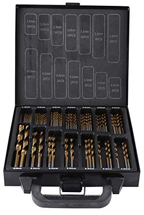1.5 mm-10 mm HSS Drill Bit Set, 99Pcs Titanium-coated High-speed Steel HSS Drill Bit Metal Drill Bit Set Twist Drill Bit Set with Tool Box, Titanium Metal Drill Bits for Cordless Screwdriver Drill