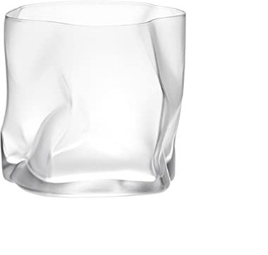 HNGM Tumblers Art Design Crumple Irregular Frosted Brandy Snifter Whiskey Rock Glass Old Fashioned Cup Liqueur Whisky Tumbler Beer Glasses (Capacity : 245ml 10oz, Color : 2 x Frosted)