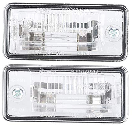 Qiilu Pair of License Plate Light 8E0807430A 8E0807430B Fit for A4 A5 A6 C6 D3 Q7 RS4 T7z394