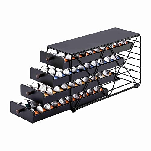 ZCDCP Coffee Pod Holder Drawer Storage, Compatible with Nespresso Originaline pod, Office Kitchen Counter Organizer (120 pods-4tiers)
