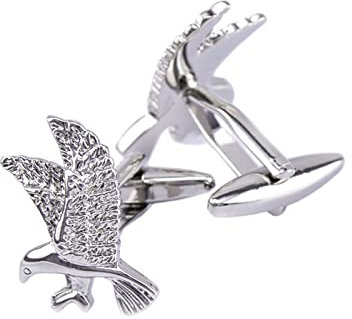 Lieson Manschettenknöpfe Herren Hochzeit Set, Manschettenknöpfe Silber Gravur Adler Cufflinks für Hemd Hochzeit Geburtstag Geschenk