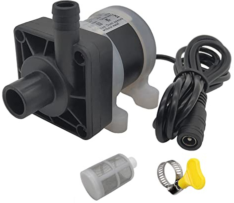 DC 12V submersible pump 210GPH 18W durable fountain water pump, head 5M with filter, suitable for pond fountain, hydroponics, aquarium fish tank, solar water circulation system