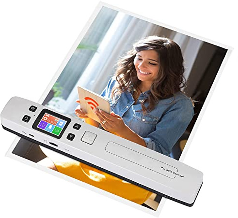 Yunseity Scanner Portatile, Scanner a Colori Portatile con Scanner per Documenti Wi-Fi, 1 Clic Scansione su PDF/JPEG, Supporto OCR, per Windows, OS X, iOS, Android(Bianco)