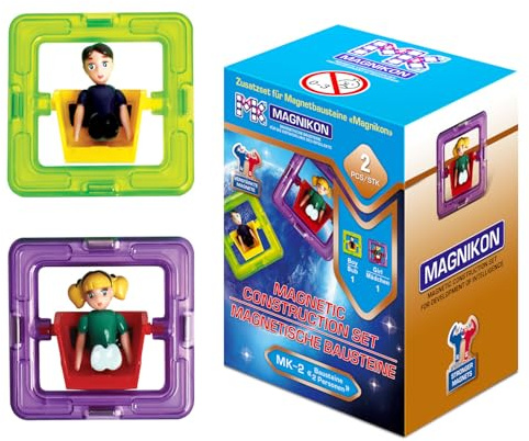 MAGNIKON Magnetische Bausteine, Magnetbausteine Zubehör, Figuren | Magnetsteine, Magnetic Blocks, Magnetspiel, Erweiterung, Einzeln, Ergänzung, Magnete Kinder, Magnetic Tiles, Magnetspielzeug