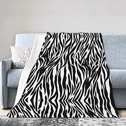 3D Kuscheldecke 220x240 Zebra Warme Decke Schwarze Und Weiße Streifen Flanell Fleecedecke Tier Flauschig Weich Wohndecke für Sofadecke Couchdecke Sofaüberwurf Bettüberwurf