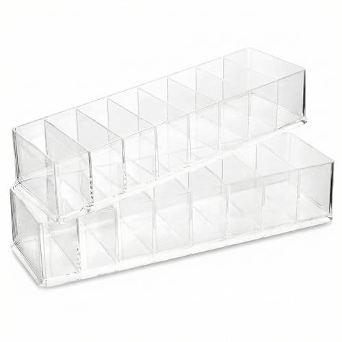 QWORK® 2 Stücke Acryl kosmetik organizer, lippenstift organizer, Lidschatten Paletten Organizer, 8 Fächer, für Badezimmer Kommode