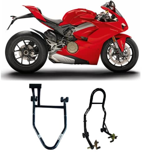 Coppia di 2 cavalletti alzamoto alza moto per alzare sollevare le ruote anteriore e posteriore del della Ducati Panigale 1199 v2 v4 959 v4s v4r