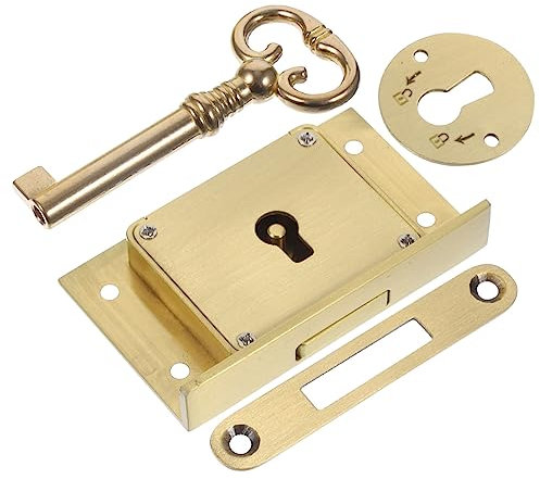 SEWOART Schrankschloss Vintage Stil Für Schreibtisch Schublade Lock Messing Schloss Schranktürschloss Mit Schlüssel Ersatz Für Alte Schlösser