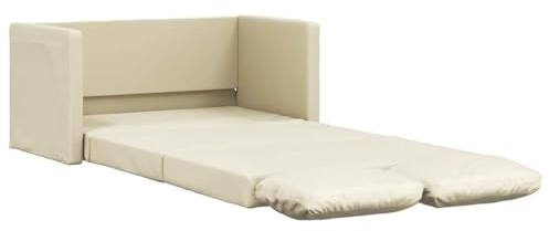 vidaXL Golvbäddsoffa 2-i-1 gräddvit 112x174x55 cm konstläder