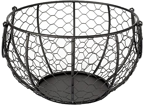 Rund äggbärskorg, äggförvaring. Rund trådkorg, äggkorg med metalltråd