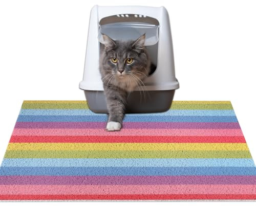 Lurowo Katzenklo Matte, 60 x 90 cm Katzenstreu Matte, PVC-Material Matte für Katzenklo, Wasserdicht Katzenteppich, Einfach Reinigung Katzenklomatte, rutschfest Katzenklo Vorleger (A, 60 x 90 cm)