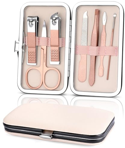 AiQInu Nagelknipser,7-teiliges Maniküre Pediküre Set,Nagelknipser set, Professionelle Edelstahl-Nagelpflege-Werkzeuge, Beauty Nagelpflege Kit zur Hand- & Fußpflege, für Zuhause, Reisen