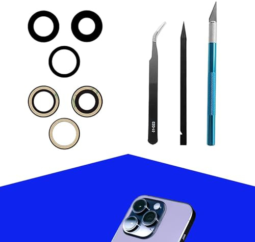 3pcs 15 Pro Rear Back Camera Lens Replacement with Repair Tool Kit | Sapphire 15 Pro Rear Back Camera Lens for iPhone 15 Pro with Repair Tool Kit