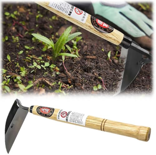 Herramienta de eliminación de malezas de hoza/azada de mano, hoz japonesa, borde muy afilado, trabajo rápido, hoz japonesa con hoja de acero inoxidable para jardinería, excavación y cultivo