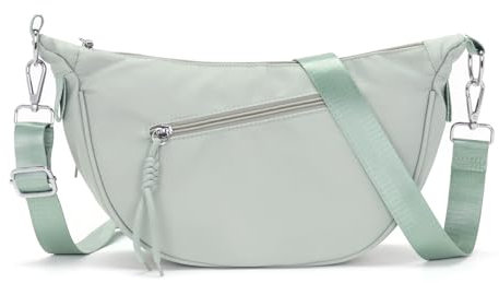 Vezluax sac bandoulière femme sac banane élégant tissu sacs demi-lune imperméable crossbody tendance mode plusieurs compartiments vert
