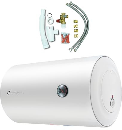 Chauffe Eau Electrique Mural Blindé Horizontal Bypso Sannover 50 Litres + Kit d'Installation Complet NF