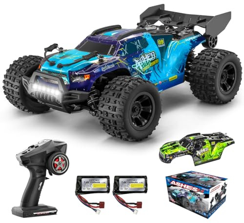 YONCHER Professionell fjärrkontrollbil, 1:18 40 KM/H RC fjärrkontroll bil, offroad 4WD monstertruck för vuxna, 4 x 4 lastbilar 2 batterier 70+ minuter för barn