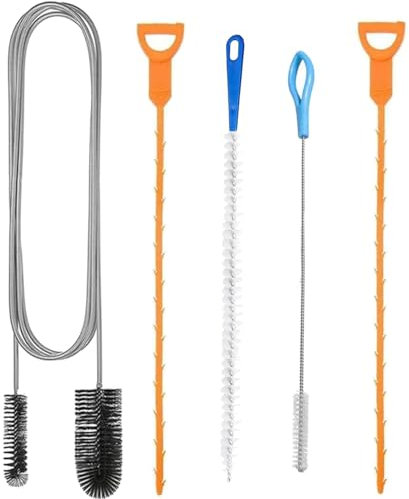 5PCS Drain Cleaner Tool Set, Outdoor & Plug Unblocker, Reusable for Bathroom, Shower & Kitchen
