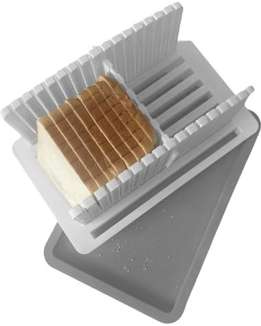 Bread Slicer Guide | Foldable Bread Slicer - Adjustable Width Bread Maker with Crumb Tray, Compact Cutting Guide Bread Slic-er for Home Use